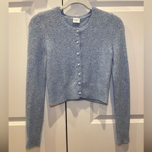 Abercrombie and Fitch Slim Fluffy Button-Through Cardigan Blue Sz XS NWOT